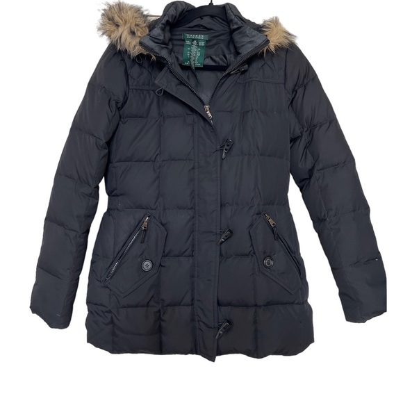 Lauren Ralph Lauren Jackets & Blazers - Lauren Ralph Lauren Faux Fur Trim Quilted Puffer Down Women’s Jacket - Size XS